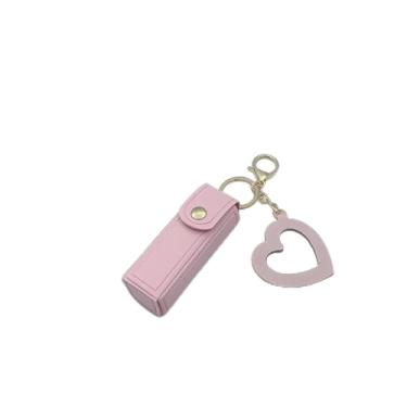 Imagem de Bolsa de batom portátil, carteira, porta-chaves, mini bolsa de armazenamento para mulheres, batons, capa protetora com mini espelho de maquiagem, estojos de viagem para mulheres (rosa)