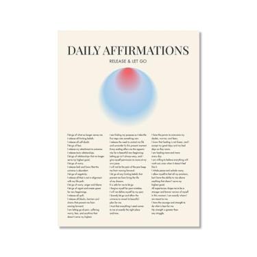 Imagem de Impressão de pôster de arte de parede com citações diárias de afirmação positiva gradiente aura pintura estética impressões de sala de estar decoração de casa (SKU7,20,3 x 30,5 cm = (20 x 30 cm), sem