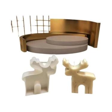 Imagem de Molde De Silicone Para Velas De Natal Em Forma De Cervo DIY Para Artes