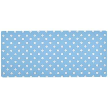 Imagem de Mouse pad de bolinhas brancas azuis para jogos, controle de precisão, mouse pad grande para mesa, 90 x 39,9 cm, mousepads para mesa