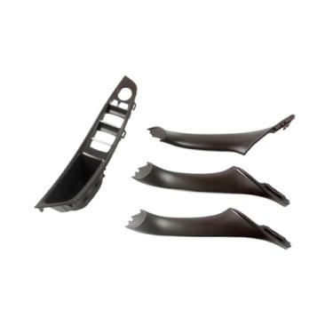 Imagem de Movimentação da mão esquerda lhd compatível para bmw série 5 f10 f11 interior do carro maçaneta da porta painel puxar guarnição capa(Dark brown 4)