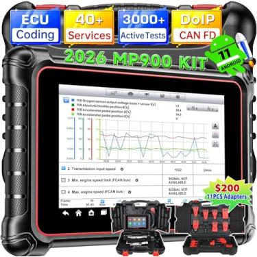 Imagem de Autel Scanner MaxiPRO MP900 KIT com 11 adaptadores OBD $200, DoIP CAN FD 2025 mais recente de MS906 MP808S MX900 MK900 MK808S, codificação ECU e bidirecional como MS906 PRO MP900BT, 3000+ testes