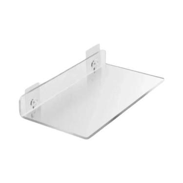 Imagem de Prateleira De Parede De Acrílico Transparente Reforçada Para Banheiro,