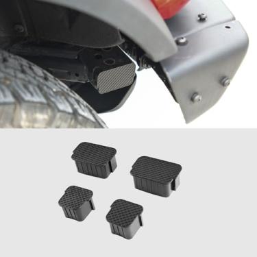 Imagem de AIGMUX Tampas de extremidade de barra de colisão Plugue de eixo dianteiro para acessórios Ford Bronco 2021 2022 2023 2024 2025+ 2/4 portas proteção de tampa de rolha de borracha preta 4 peças (A