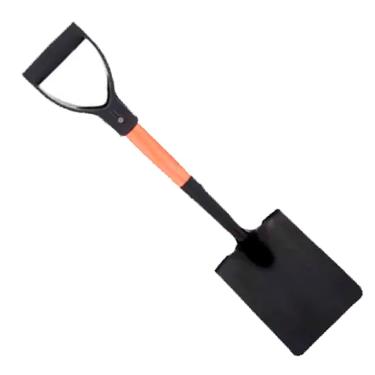 Imagem de Pá de Jardim com Cabo Ergonômico, Lâmina de Aço, Laranja e Preto (Pá Quadrada)