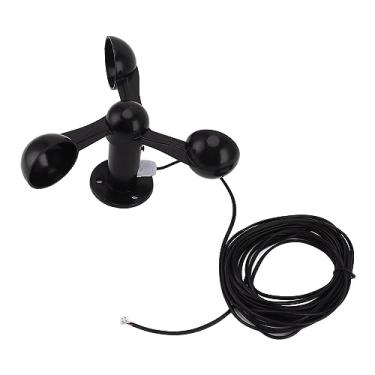 Imagem de Yosoo Health Gear Anemômetro Sensor Velocidade Copo 3 Lâminas de Ventilador Medição de 360 ​​Graus Material ABS Cabo Resistente à Água 8M Com Furo de Montagem de 4cm para Central Elétrica