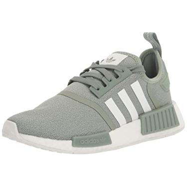 Imagem de adidas Originals Tênis infantil unissex NMD_r1, Verde prateado claro/branco/verde prata claro, 6.5 Big Kid