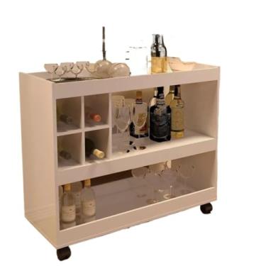 Imagem de Aparador Bar Buffet Para Sala Com Adega E Rodízios(Perola)