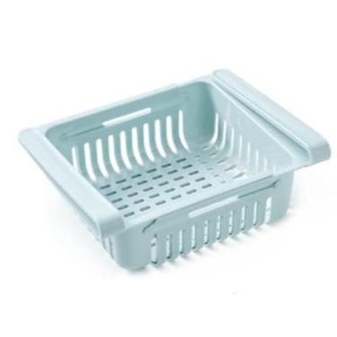 Imagem de Cesta Organizador Extensível para Geladeira Perfurada Ventilada, Com Alças Ideal para Donas de Casa Balcão da Cozinha(1)