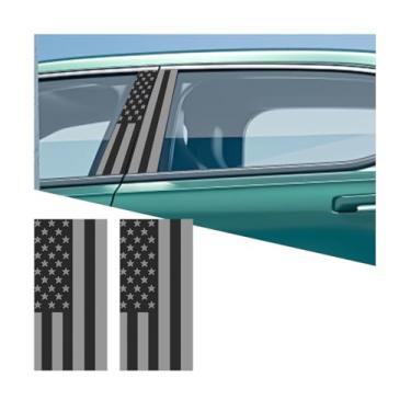 Imagem de FALVFUN Adesivo de pilar de carro B, conjunto de decalque de pilar central de veículo impermeável com bandeira americana, adesivo decorativo com acabamento lateral de porta automotiva, universal para