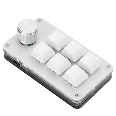 Imagem de Naroote Mini Teclado Mecânico para Jogos, Teclado Programável de Atalho para Escritório e Jogos Com Cabo USB (Preto Branco)