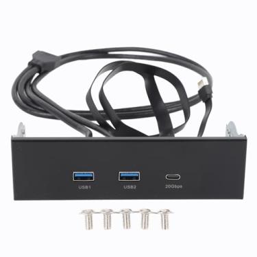 Imagem de EBTOOLS Hub USB de Painel Frontal de 5,25 Polegadas, 2 Portas USB A e 1 Porta Tipo C Com 5 Gbps A e 10 Gbps 20 Tipo C, para 8 10 11 2003 OS X LINUX