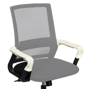 Imagem de PATIKIL Capa de braço para cadeira de escritório, 2 peças, protetores de apoio de braço para cadeira de escritório com zíper, capas elásticas para descanso de braço para computador, mesa, escritório