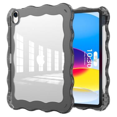 Imagem de SPIUST Capa para iPad (A16) 11ª geração 11 polegadas 2025, 10ª geração 10,9 polegadas 2022, TPU durável com borda ondulada + policarbonato rígido traseiro à prova de choque com parte traseira