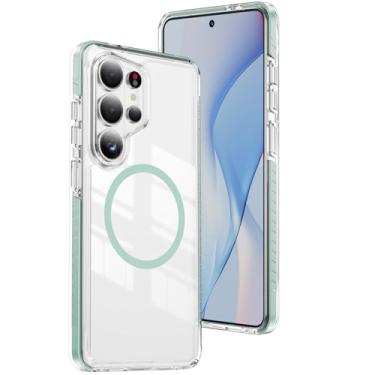 Imagem de DEERLAMN Capa magnética transparente para Samsung Galaxy S26 Ultra, proteção contra quedas de grau militar, antiarranhões, transparente, ultrafina, não amarela, à prova de choque, capa protetora para