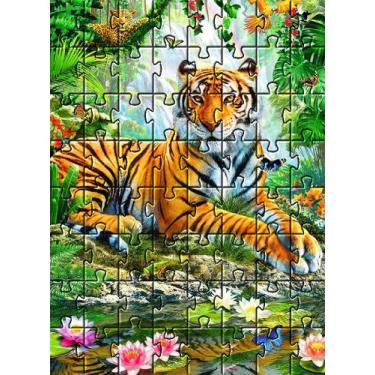 Imagem de Kit 4 Quebra-Cabeças Cognitivos Idosos Animais Selvagens 40 peças - Co