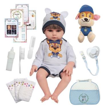 Imagem de Bebê Reborn Realista Arthur Patrulha Canina Bolsa Pelúcia - Cegonha Re