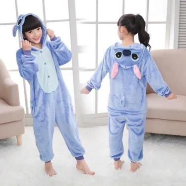 Imagem de Pijamas De Pelúcia Infantil Disney Lilo Stitch Kigurumi Onesies Roupas