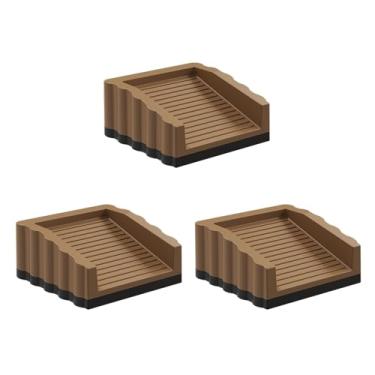 Imagem de 3 batentes de porta marrom atualizados, cunha de rolha de borracha, batentes de porta para porta, cunha de rolha de portas de borracha (marrom)