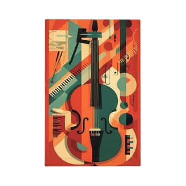 Imagem de Nadoabtm Placa de cobertura para interruptor de luz, violino, abstrato, jazz, pintura colorida, 1 grupo, sem dispositivo, placas de parede elétricas em branco, placa frontal decorativa para sala de