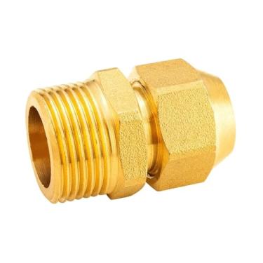 Imagem de VEVEL H58 Latão 1/5.1 cm 3/4"2.5 cm BSPP macho x flare fit 12/14/16/25 mm tubo métrico latão adaptador de ar condicionado (12 mm, 1/5.1 cm)