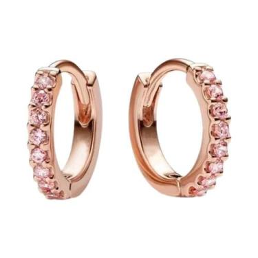 Imagem de Brincos De Argola De Coração Com Pérola Lunar E Cristal Em Prata Ester