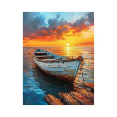 Imagem de Paisagem De Praia 5D DIY Bordado Com Diamantes Kits De Pintura Complet