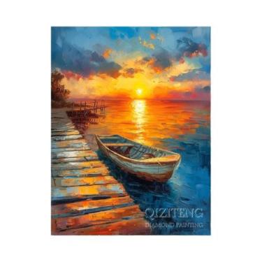 Imagem de Paisagem De Praia 5D DIY Bordado Com Diamantes Kits De Pintura Complet