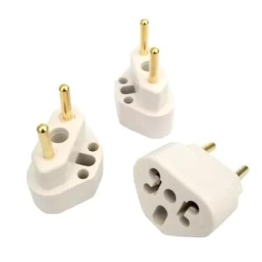 Imagem de Adaptadores de Tomada Universal Premium Kit 2 unidades Bob Love Bivolt 110V/220V-10A/20A até 250V Branco para Eletrodomésticos e Eletrônicos