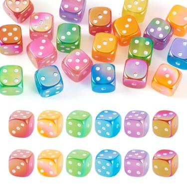 Imagem de Cheriswelry 20 peças de contas de dados de acrílico 14 mm cubo de dados espaçadores soltos contas jogos de festa Vegas artigos de festa de aniversário para bricolage colar pulseira cordão DIY