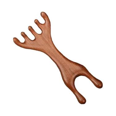 Imagem de Pente De Massagem De Madeira Com Dentes Largos Para Terapia, Gua Sha, 