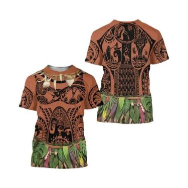 Imagem de Camiseta Masculina 3D Moana Maui Para Fantasia De Halloween, Moda Verã