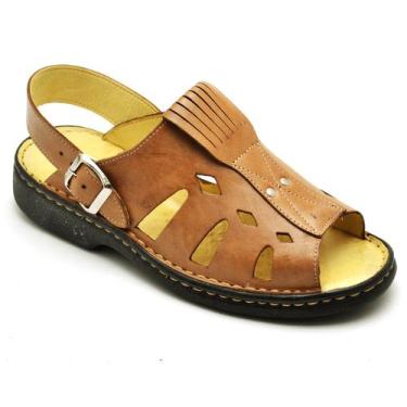 Imagem de Sandalia Masculina Ortopedica Antistress De Couro Wisk - Top Franca Sh