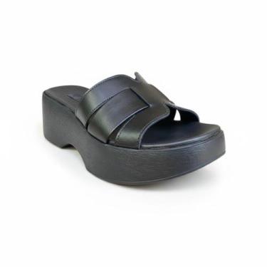 Imagem de Tamanco Plataforma Anabela Moleca Estilo Clássico E Confortável, Preto