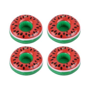 Imagem de Suporte Inflável Para Bebidas Em Forma De Flamingo Rosa, Flutuador De 