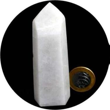 Imagem de Ponta Quartzo Leitoso Lapidado Gerador Sextavado 9 a 10 cm - Cristaisd