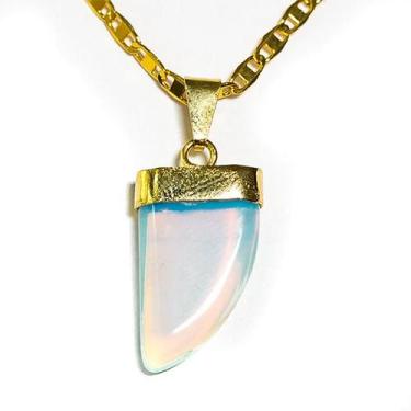 Imagem de Colar Dente de Dragão Pedra da Lua Montagem Dourado - CristaisdeCurvel