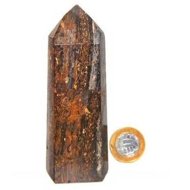 Imagem de Ponta Bronzita Lapidado Sextavado Natural 60 a 80 mm Tipo A - Cristais