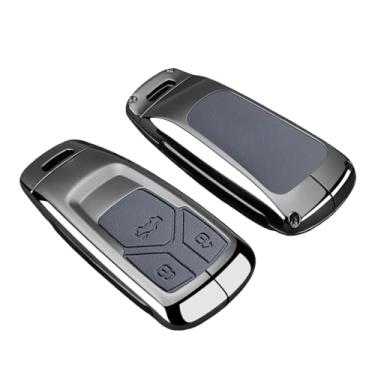 Imagem de Liga De Zinco Moda Carro Controle Remoto Chave Caso Capa Compatível Com Audi Q3 A4 A5 Q5 Q7 Sq7 8w S4 S5 Tt Tts 8s Rs Tfsi Chaveiro Acessórios(B-gun grey)