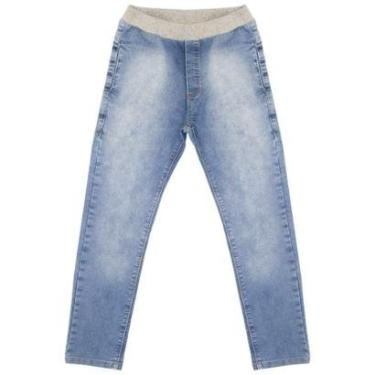 Imagem de Calça Juvenil Look Jeans c/ Punho Jeans - UNICA - 10-Masculino