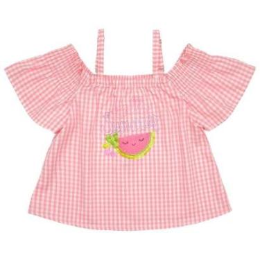 Imagem de Blusa Infantil Look Jeans Xadrez Rosa - ROSA - 03-Feminino