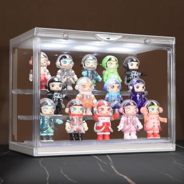 Imagem de Naconmlet Vitrine De Acrílico Transparente Para Miniaturas E Funko Pop - Com Iluminação Led, À Prova Poeira, Prateleiras Removíveis, Vitrines Empilháveis, Mini Brinquedos Colecionáveis