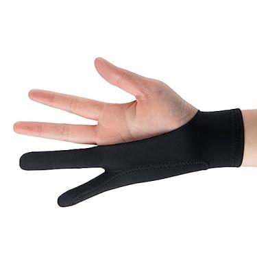 Imagem de Generic Luva Antimanchas para Desenho Em Tablet Respirável Com 2 Dedos para Pintura Esboçando Artista Preto para Usuários de Tablet (poliéster 2)
