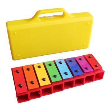 Imagem de Generic Xilofone Infantil Colorido de 8 Notas Com Tom Ajustável para Educação Musical para Bebês e Crianças, Alumínio e Material Plástico