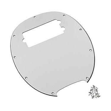 Imagem de Placa de proteção para baixo elétrico 3 camadas em PVC substituição 4 cordas MM Music Man firme com 9 furos parafusos e 1 furo captador ótimo peça ou construção novos baixos aparência delicada superfí