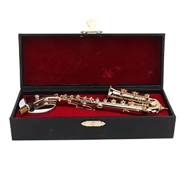 Imagem de Asixxsix Modelo de Instrumento de Mini Saxofone, Saxofone Em Miniatura de 6,3 Polegadas Com Suporte e Estojo, Instrumento Musical de Alto Em Miniatura, Estatuetas Colecionáveis,