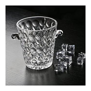 Imagem de Recipiente de gelo transparente balde de gelo de vidro cristal balde de vinho cortado gota de água, balde de vinho cerveja champanhe 1,5L