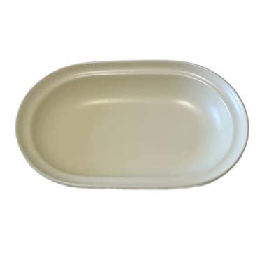 Imagem de Pratos de jantar de cor sólida prato fundo oval prato de café da manhã doméstico prato de salada prato de sobremesa prato de cerâmica prato de jantar simples (branco, pequeno)