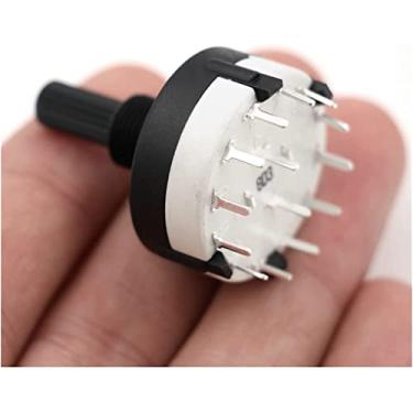 Imagem de Botão de interruptor de energia 2 peças RS26 2 polos Posição 6 seletor de canal rotativo de banda seletor de canal único Deck Seletor de banda