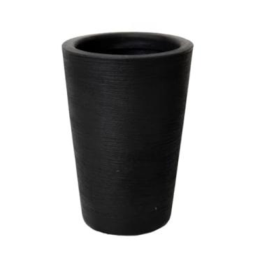 Imagem de Vaso para Planta em Polietileno Coluna redonda Cone M para decoração interna e externa(Preto)